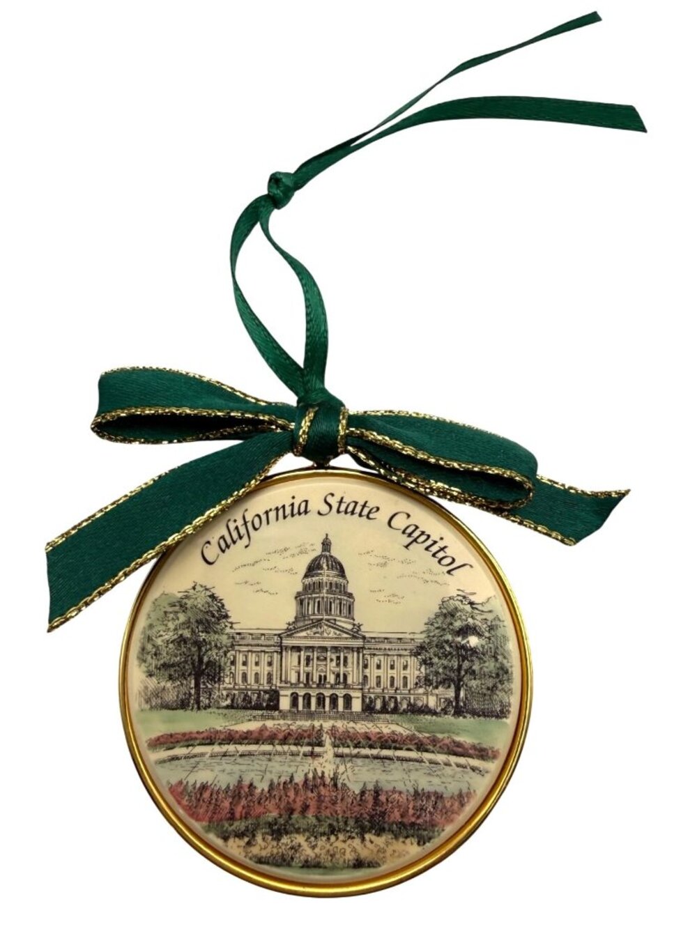 California State Capitol Vintage Ornament By Barlow Engravings & Box 2"